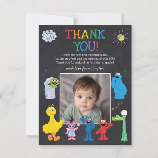 Sesame Street Pals Chalkboard Arc-en-ciel Merci (Devant)