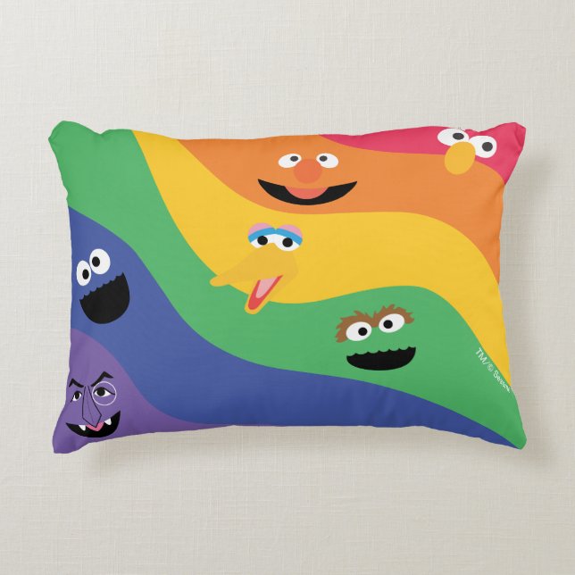 Sesame Street Pals Rainbow Accent Coussin (Devant)