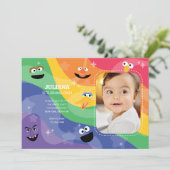 Sesame Street Pals Rainbow Photo Invitation (Debout devant)