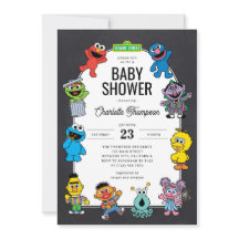 Sesame Street-personages schoolbord baby shower