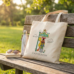 Sesame Street-personages & straatnaambord boodscha Tote Bag