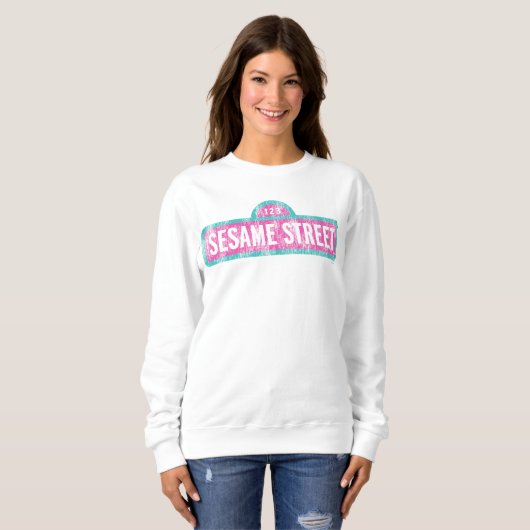 Sesame Street Pink Sign Logo Trui (Voorkant volledig)