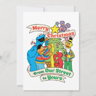 Sesame Street Prettig Kerstfeest Vakantie Feestdagenkaart