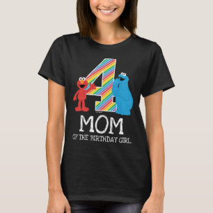 Sesame Street Regenboog 4e verjaardag Moeder T-s T-shirt
