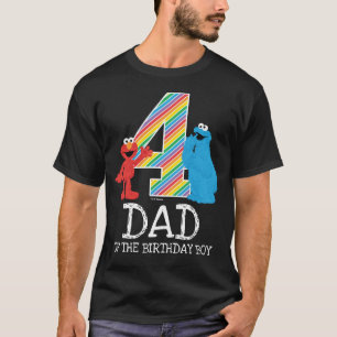 Sesame Street Regenboog 4e Verjaardag Papa T-shi T-shirt