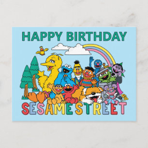 Sesame Street Regenbooggolf Briefkaart