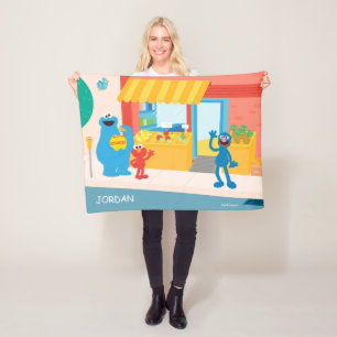 Sesame Street Scène van de Straat Fleece Deken
