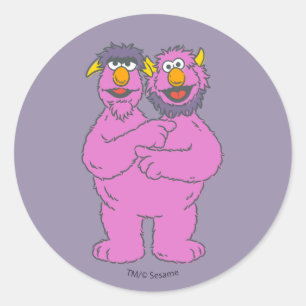 Sesame Street Tweekoppig Monster Ronde Sticker