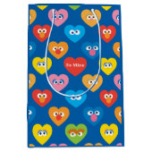 Sesame Street Valentijn Hearts Pattern Medium Cadeauzakje (Voorkant)