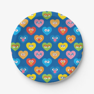 Sesame Street Valentijn Hearts Pattern Papieren Bordje
