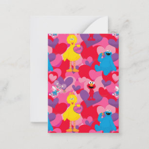 Sesame Street Valentijnpatroon Notitiekaartje