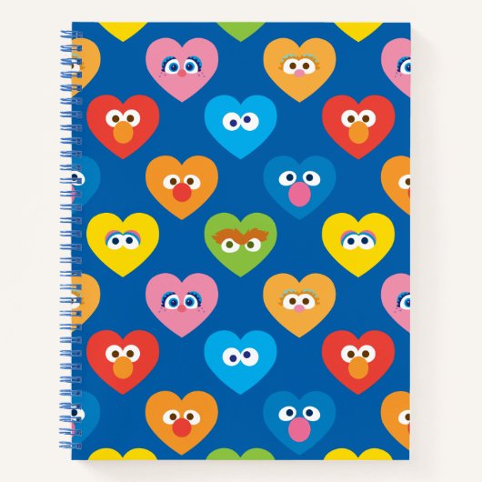 Sesame Street Valentijnshartjes Patroon Notitieboek (Voorkant)