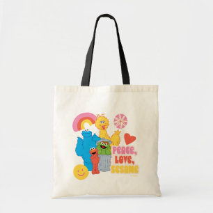Sesame Street Vrede, Liefde, Sesamstraat Tote Bag