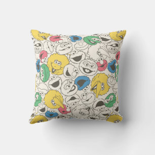Sesame Street-vrienden Big Head Core-patroon Kussen