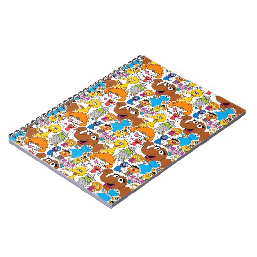 Sesame Street-vrienden Doodley-patroon Notitieboek (Linkerzijde)