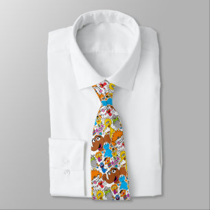 Sesame Street-vrienden Doodley-patroon Stropdas