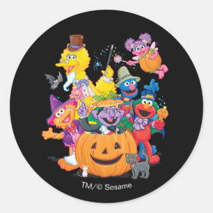 Sesame Street-vrienden Fijne Halloween Ronde Sticker