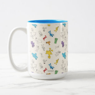 Sesame Street-vrienden Kleurrijk vintage patroon Tweekleurige Koffiemok