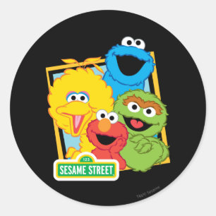 Sesame Street-vrienden Ronde Sticker