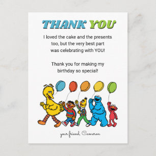 Sesame Street-vrienden Verjaardagsballonnen - Be Briefkaart