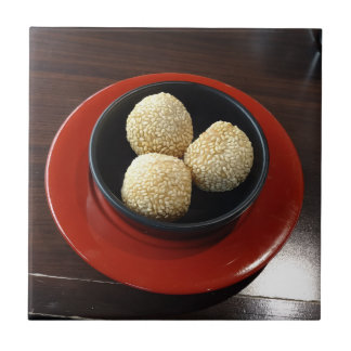 Sesameballen Jian Dui Dim Sum Aziatisch Dessert Tegeltje