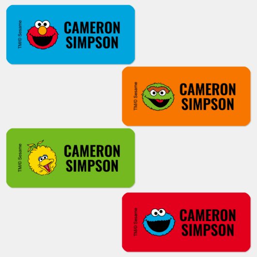 Sesamstraat Aangepaste Kinder labels (Groep)