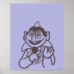 Sesamstraat Aantal von Count Poster