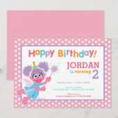 Sesamstraat Abby Polka Dot Verjaardag Kaart (Voorkant / Achterkant)