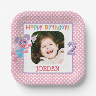 Sesamstraat Abby Polka Dot Verjaardag Papieren Bordje