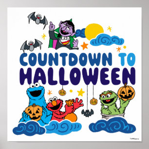 Sesamstraat Aftellen naar Halloween Poster