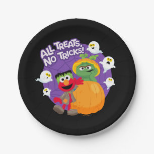 Sesamstraat   Alle trucs zijn geen traktaties! Papieren Bordje