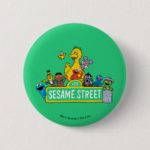 Sesamstraat Alles rond Sesamstraat Sign Ronde Button 5,7 Cm
