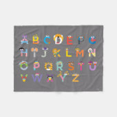 Sesamstraat Alphabet Fleece Deken (Voorkant (Horizontaal))