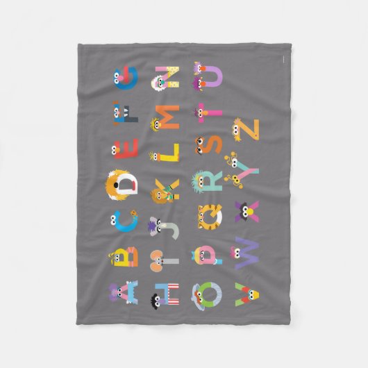 Sesamstraat Alphabet Fleece Deken (Voorkant)