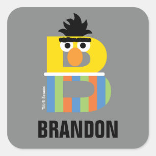 Sesamstraat   B is voor Bert Vierkante Sticker