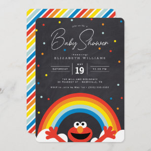 Sesamstraat Baby shower van Elmo Rainbow Kaart