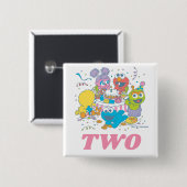 Sesamstraat | Baby's 2e verjaardag Vierkante Button 5,1 Cm (Voorkant /achterkant)