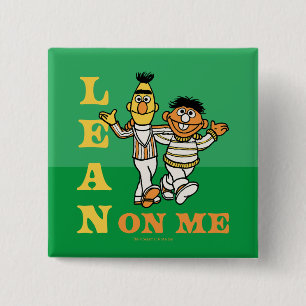 Sesamstraat Bert & Ernie Lean op Mij Vierkante Button 5,1 Cm