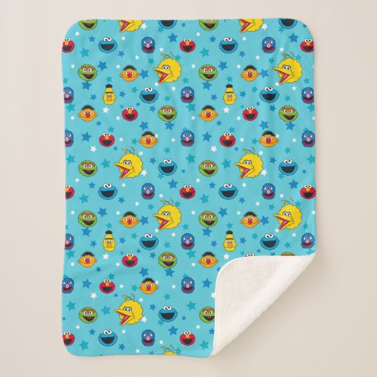 Sesamstraat | Best Friends Star Pattern Sherpa Deken (Voorkant)