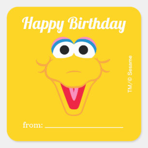 Sesamstraat Big Bird Een cadeau van - Verjaardag Vierkante Sticker