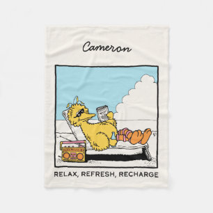 Sesamstraat   Big Bird Relax   Jouw namen toevoege Fleece Deken