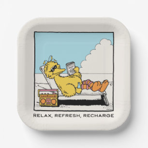 Sesamstraat   Big Bird Relax Refresh Recharge Papieren Bordje