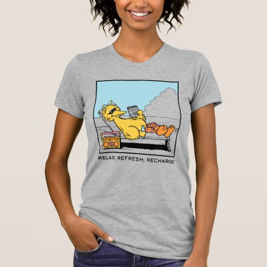 Sesamstraat | Big Bird Relax Refresh Recharge T-shirt (Voorkant)
