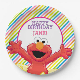 Sesamstraat   Birthday Elmo Girl Papieren Bordje