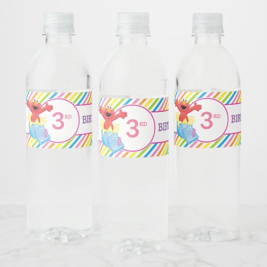 Sesamstraat | Birthday Elmo Girl Waterfles Etiket (Flessen)