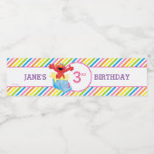 Sesamstraat | Birthday Elmo Girl Waterfles Etiket (Enkel label)