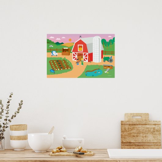 Sesamstraat | Boerderij Scene Poster (Keuken)