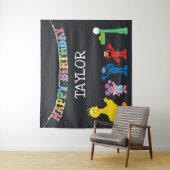 Sesamstraat Chalkboard Birthday Wandkleed (In situ)