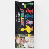 Sesamstraat Chalkboard Rainbow Verjaardag Welkom Spandoek (Verticaal)