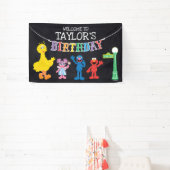 Sesamstraat Chalkboard Rainbow Verjaardag Welkom Spandoek (Insitu)